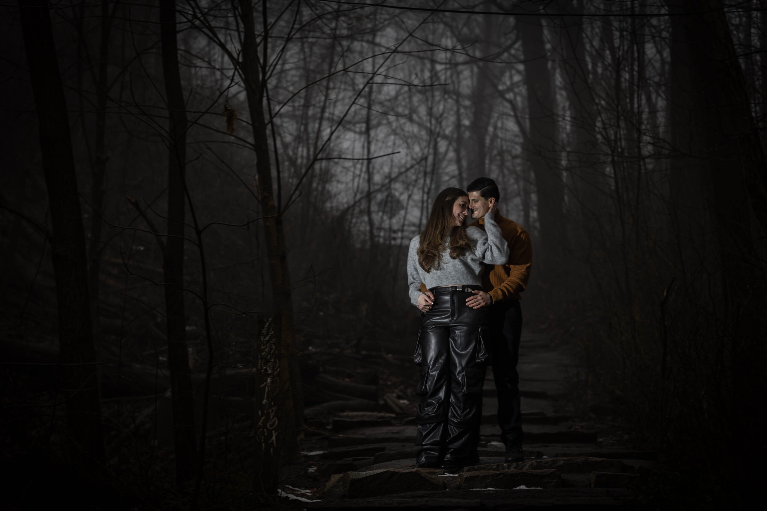 creepy engagement photography, super cool engagement photography